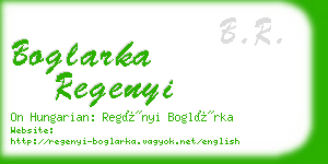 boglarka regenyi business card